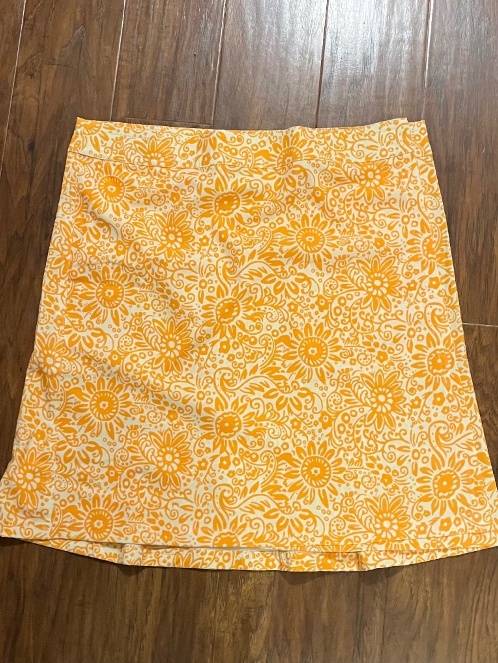 RipSkirt Marigold Yellow & White Floral Wrap Skirt  Medium length 2